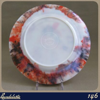 bandalasta 146 plate 8" orange and black marble