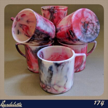 bandalasta fiesta 3/4 pint mug red black marble