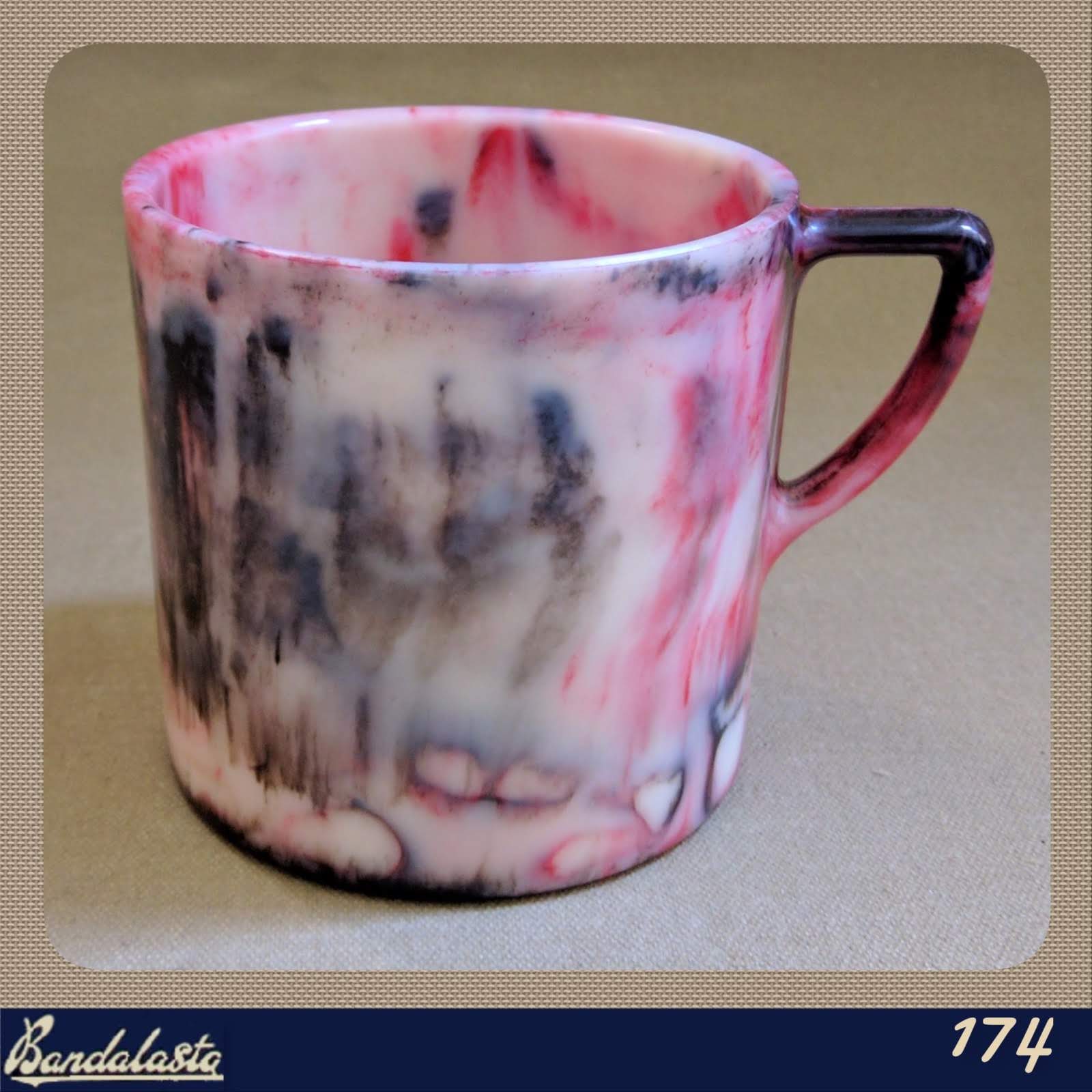 bandalasta fiesta 175 mug 3/4pint red black marble