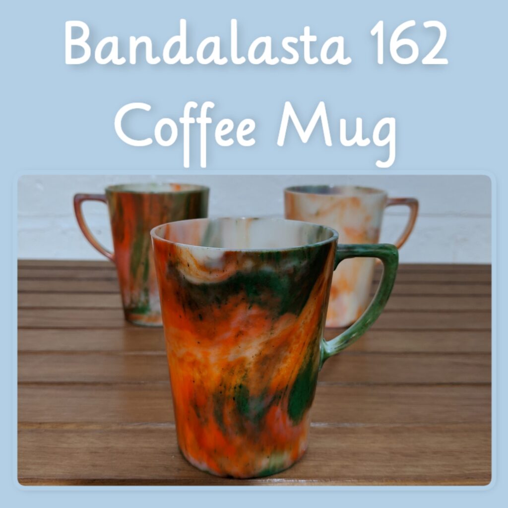 Bandalasta 162 coffee cup orange green marble