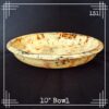 Bandalasta 131 floating candle dish 10" dia orange black marble