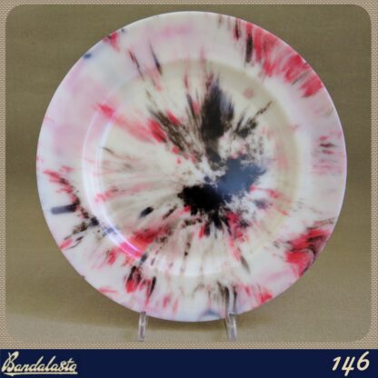 bandalasta 146 plate 8" red black marble