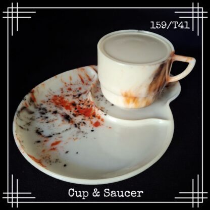 bandalasta cup, breakfast tennis saucer plate and storage pot